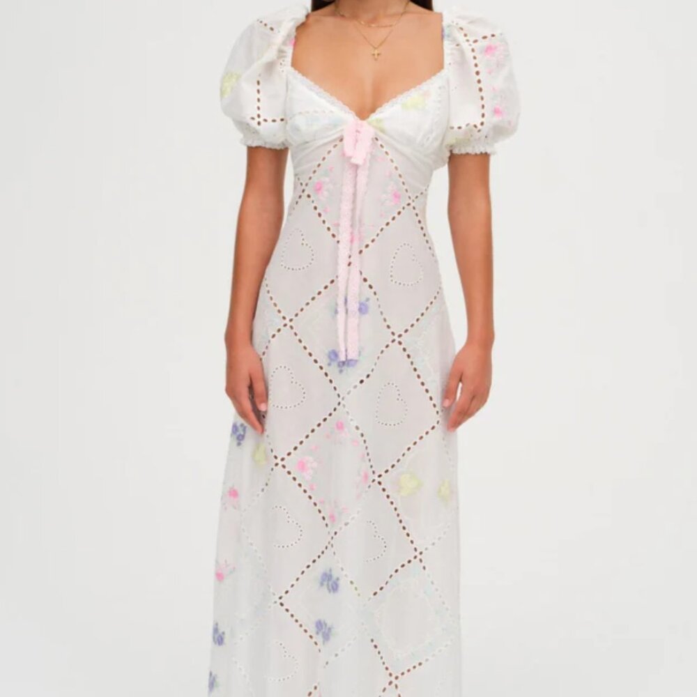 For Love And Lemons White Floral Maxi Dress